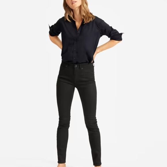 NWT Everlane Mid Rise Skinny Jean in Black - Picture 14 of 14